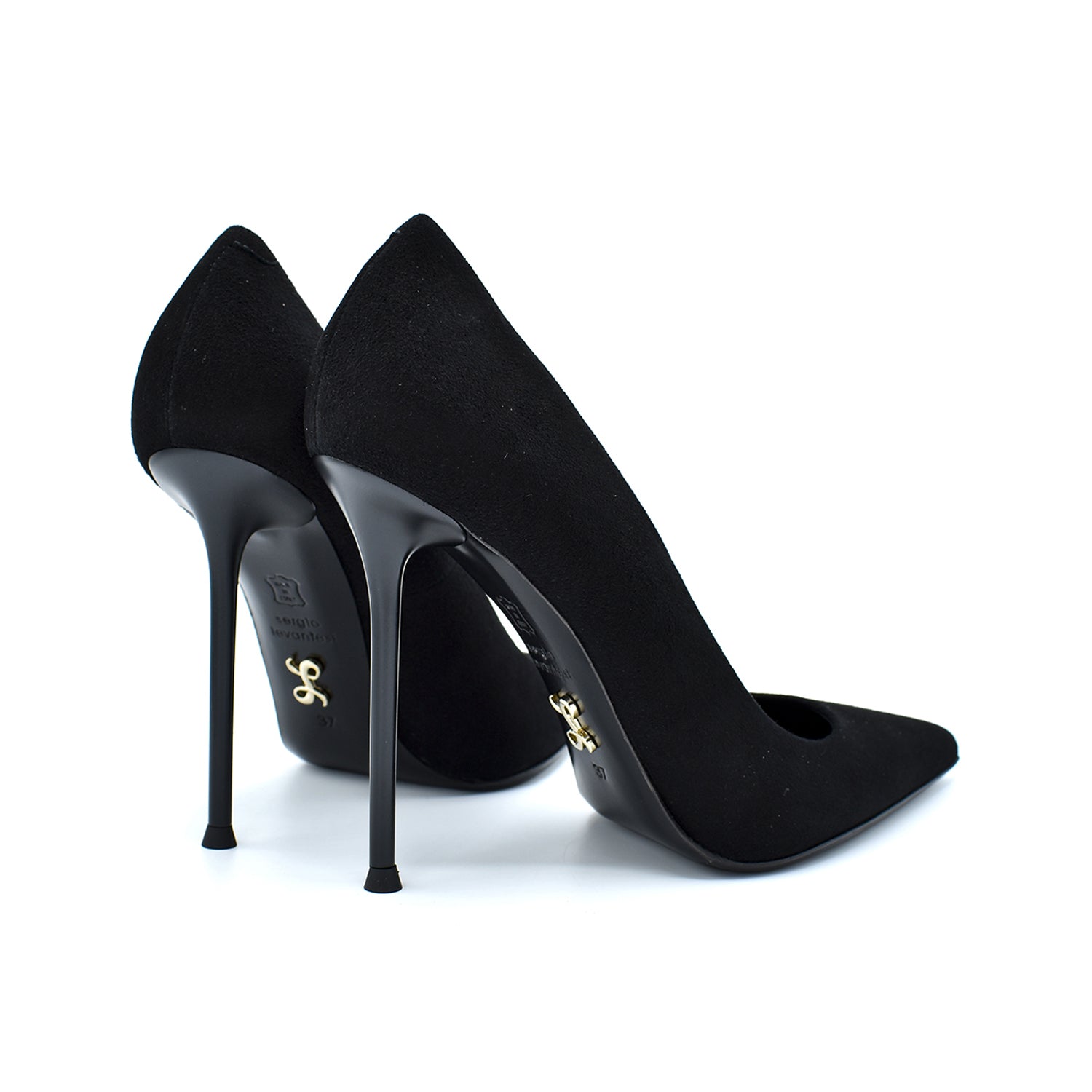 Sergio Levantesi Ley56 Black Suede Décolleté