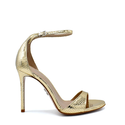 RAVE | EMBOSSED REPTILE PLATINO CALF LEATHER SANDALS